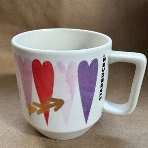 2016 Starbucks Valentine’s Day Hearts and Arrow Coffee Mug. 12oz/355ml